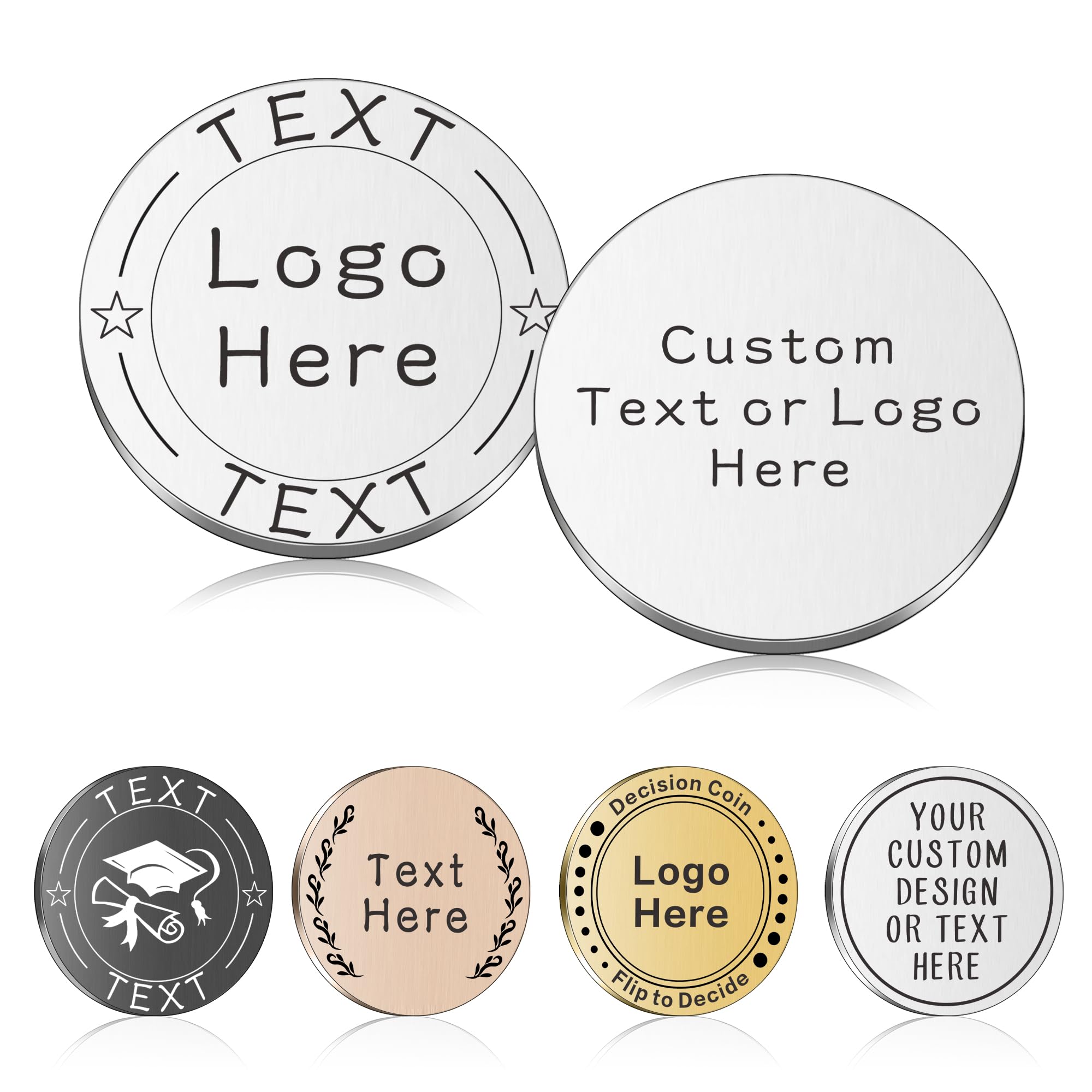 Custom Coins Engraved Decision Coin Personalized Custom Challenge Coins with Logo Text Colleague Coworker Employee Appreciation Gifts for Men Women