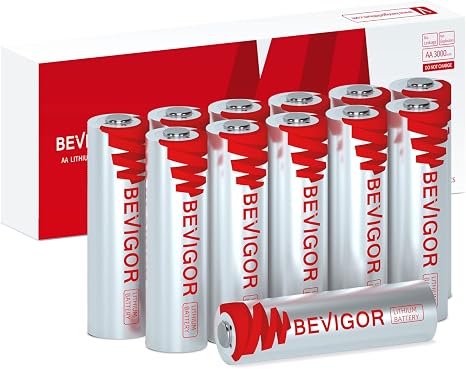 BEVIGOR AA Lithium Batteries for Blink Camera, 12 Pack, 1.5V