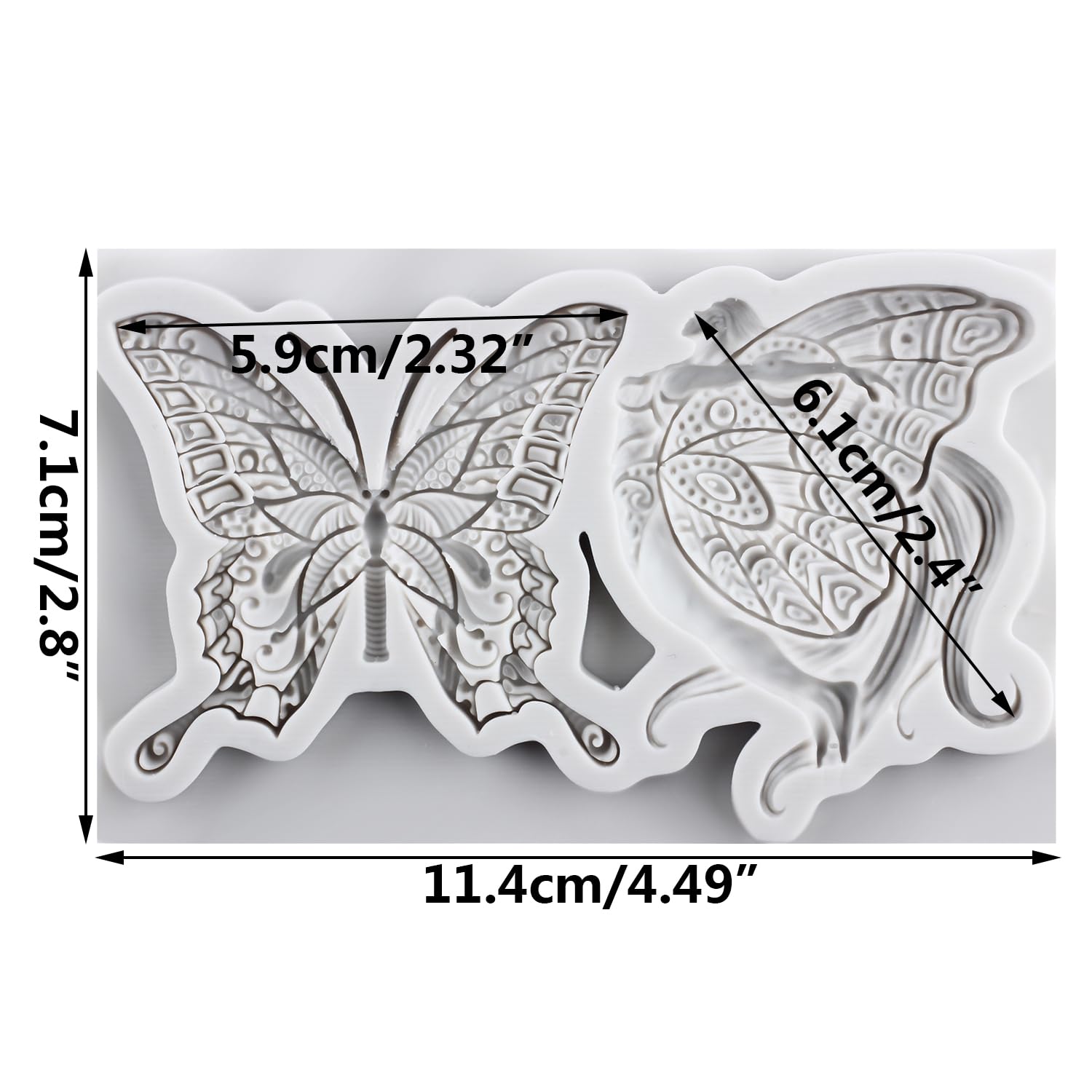MINFEIDMS Butterfly Fondant Moulds Butterfly Fairy Silicone Mould Flower Fairy Candy Mould for Cake Decoration Cupcake Topper Chocolate Sugar Craft Gum Paste Polymer Clay - Image 2