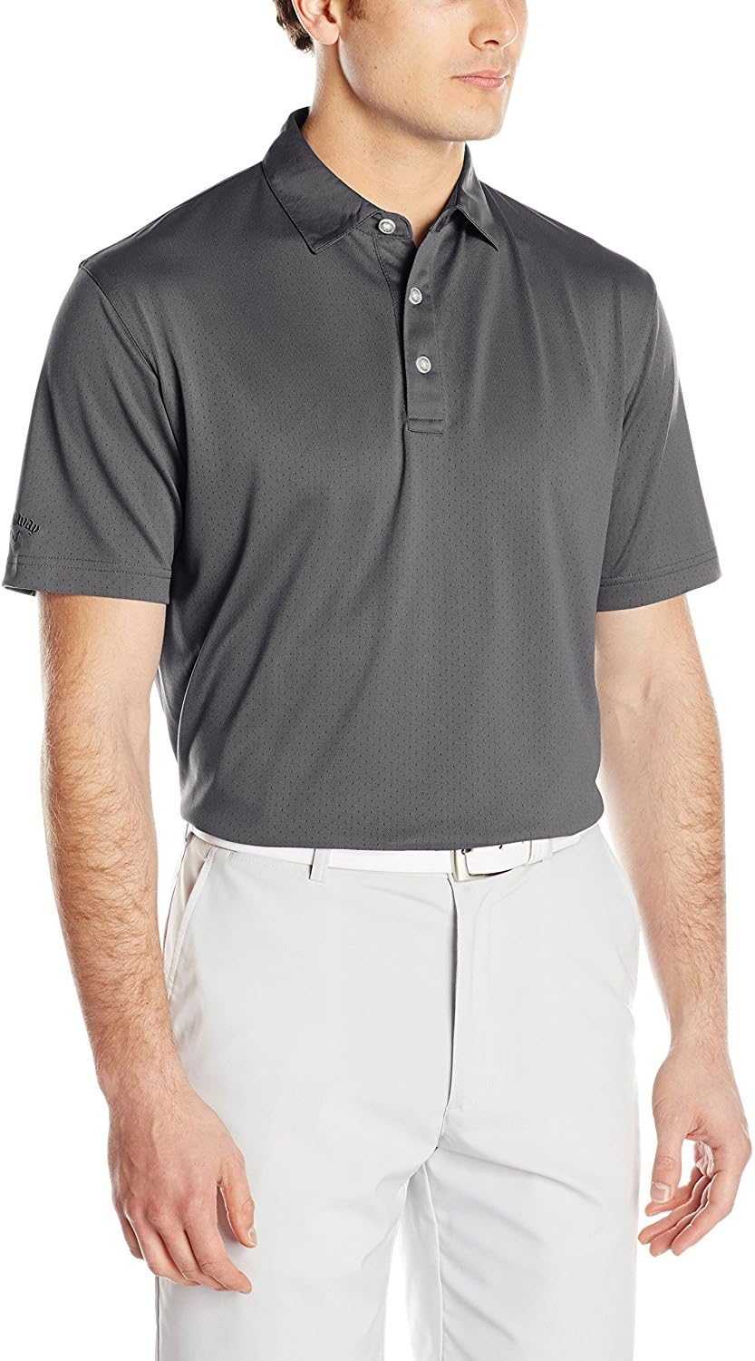 Callaway Men's Golf Short Sleeve Ventilated 3-Button Polo Shirt