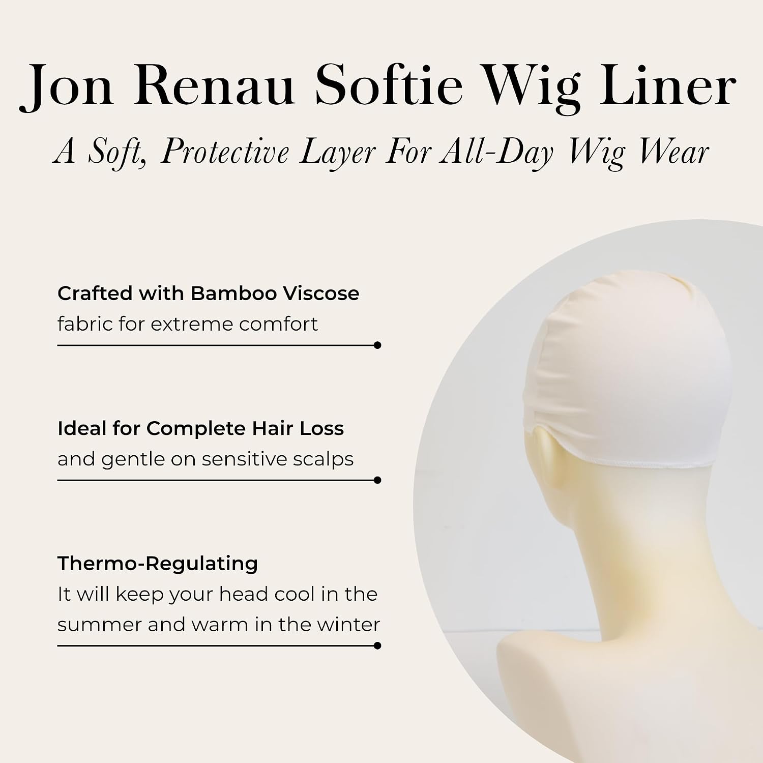 Jon Renau 3-Piece Wig Care Set, Wide Tooth Comb, Paddle Brush, Softie Wig Liner Cream