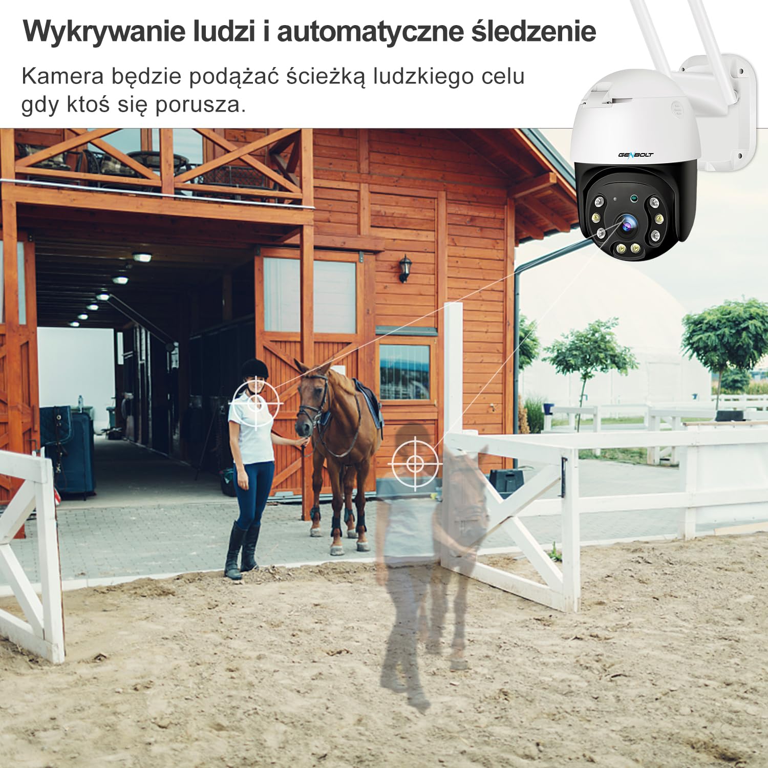 GENBOLT 2K 3G/4G LTE Zewnętrzna Kamera Monitorująca Z Kartą SIM, CCTV Bezprzewodowa PTZ Kamera IP Zewnętrzna Bez WIFI, Kolorowe Widzenie Nocne,4G Camera Outdoor