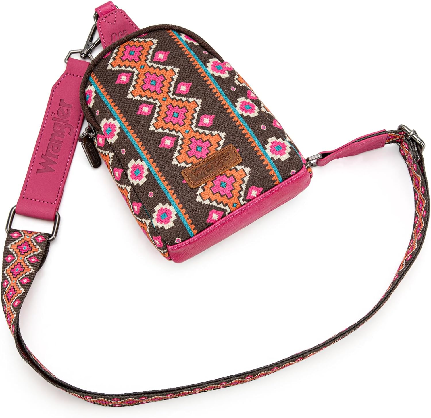 Wrangler Aztec Crossbody Sling Bags for Women Cross Body Purse with Detachable Strap WG2205-210HPK