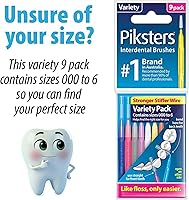Vista 6 de Piksters Cepillos interdentales, 40 unidades, tamaño 0, cepillo interdental para dientes para espacios muy estrechos, cerdas suaves para encías