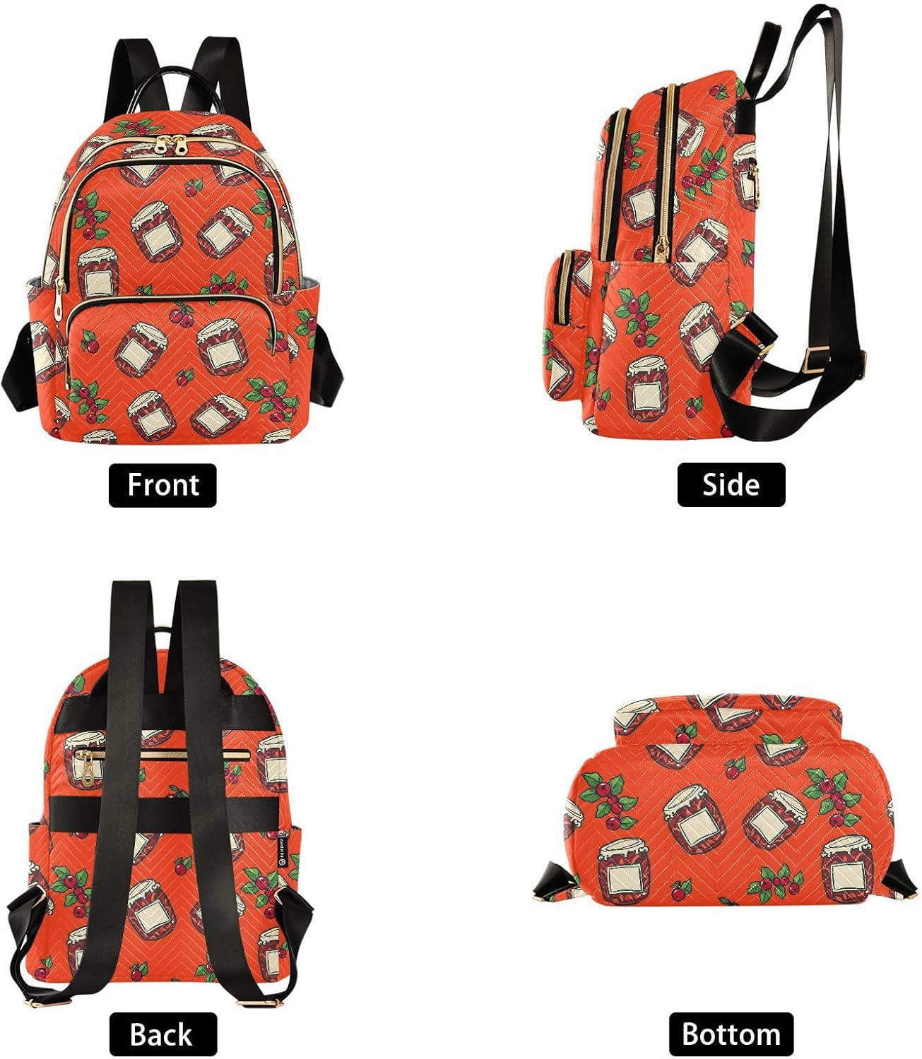 Cranberry Jam Pattern Backpack Purse for Women Shoulder Bag Fashion Daypack Ladies Handbag Lightweight Travel Bag Rucksack