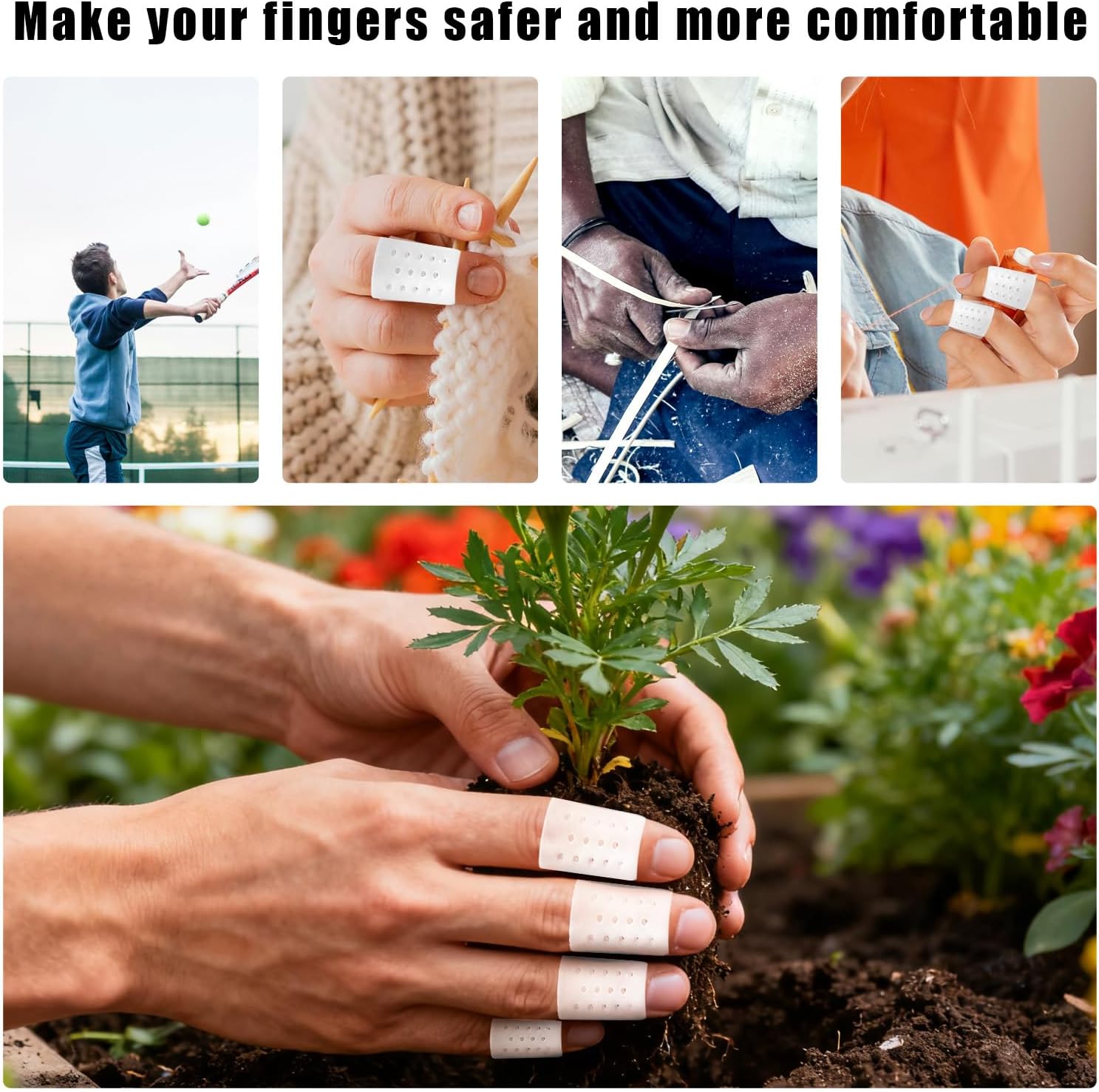 10pcs Anti Skin Picking Finger Covers, 3x1.9cm/1.18x0.75in Reusable Breathable Finger Protectors Skin Picking Protective Gloves for Cracked Hands & Hangnails