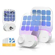 Fruit Fly Traps for Indoors - Fly Trap Indoor Plug in Bug Trap, Triple Spectrum UV Light, Indoor Fly Trap for Home, Light Sensor, Timer, Dimmable Night Light, 2 Pack with 6 Refills