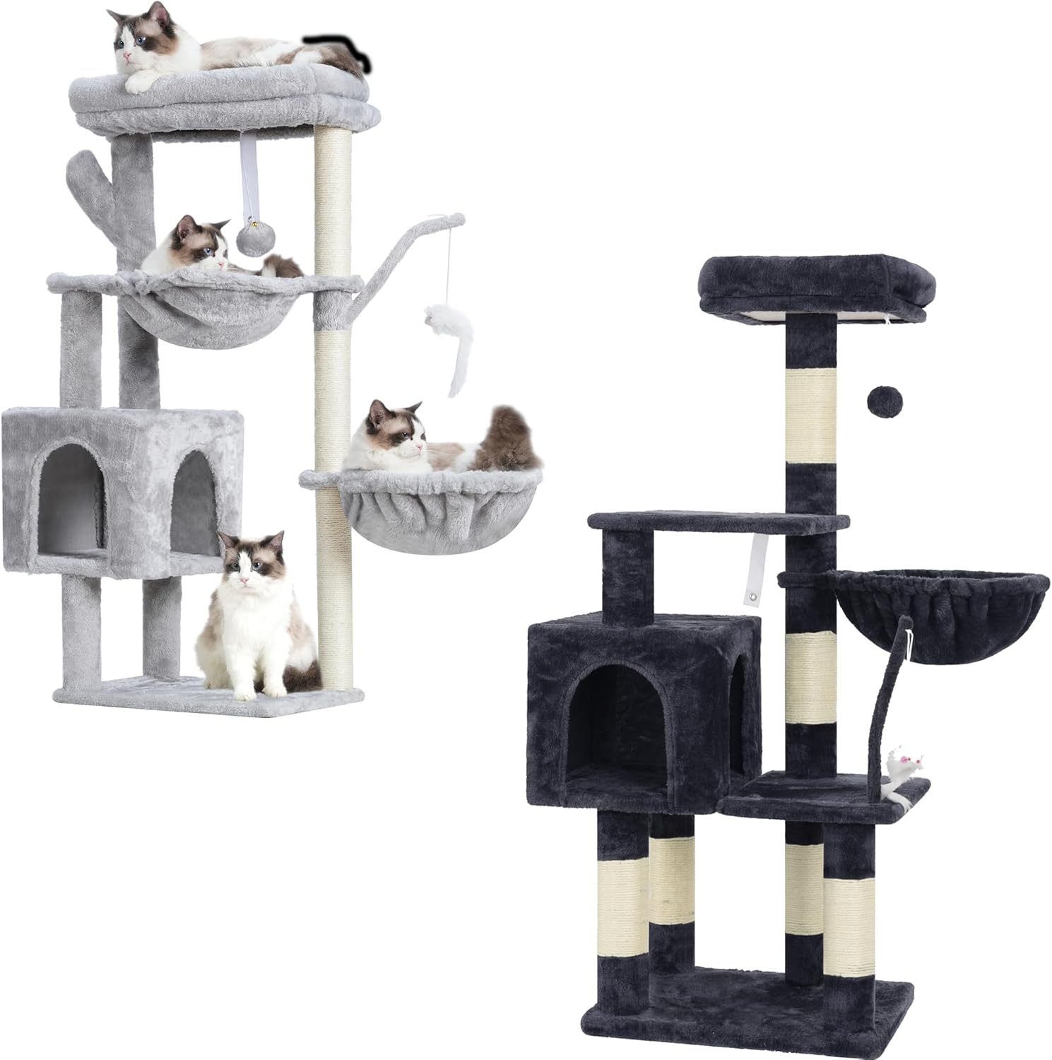 Heybly Cat Tree with Toy, Cat Tower Condo for Indoor Cats