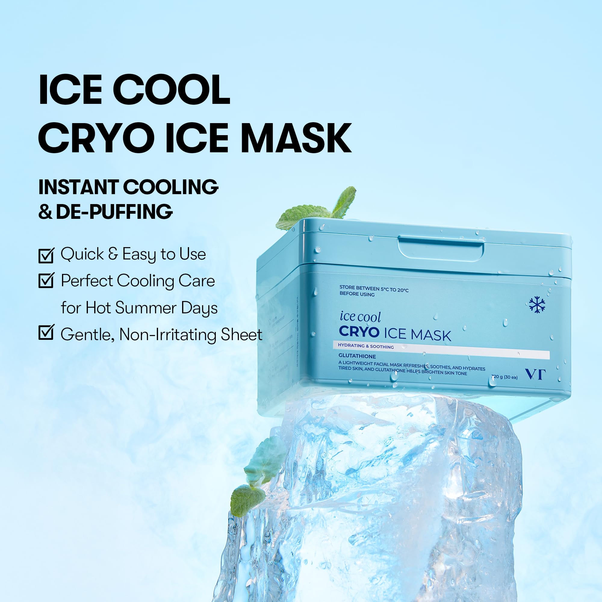 Amazon.com : VT COSMETICS Cryo Ice Cool Mask, 30 Sheets, Cooling