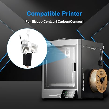 Ceramic cc cc2 Hotend for Centauri Carbon Print Head Extruder Kit Hot End Heat Sink Centauri hot end Chromium Zirconium Copper bimetal Nozzle 0.4MM with Silicone Cover for Elegoo Centauri