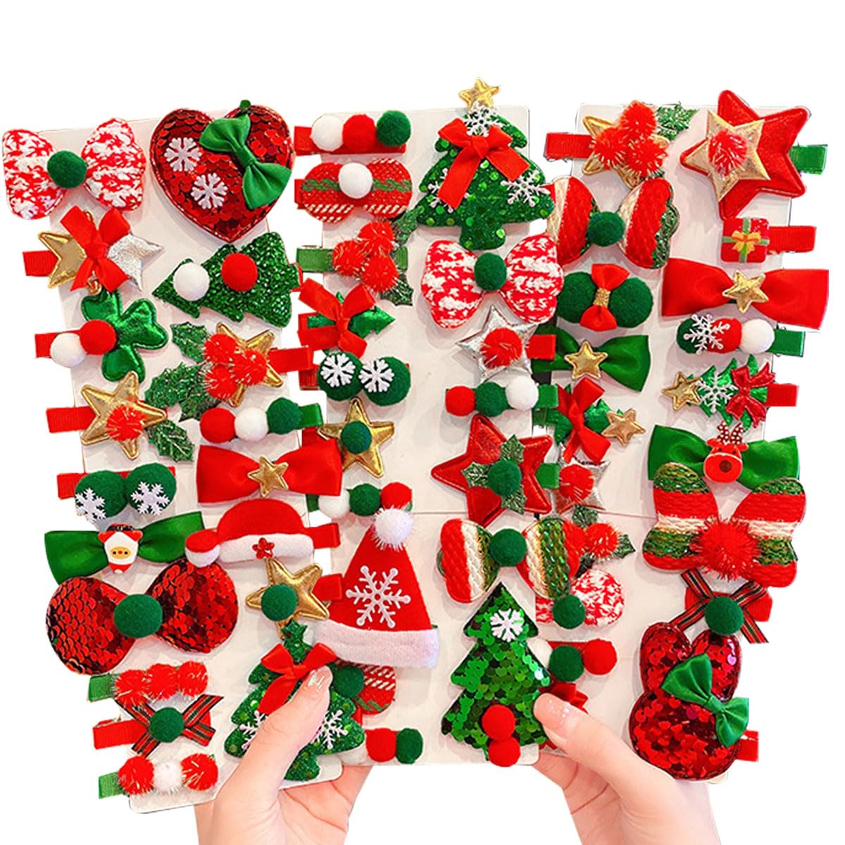 30 Pcs Christmas Baby Girls Hair Clips,Kids Bow Hair Clips,Baby Flower Hairpins Hair Barrettes Hair Accessories for Infants toddlers Little Girls