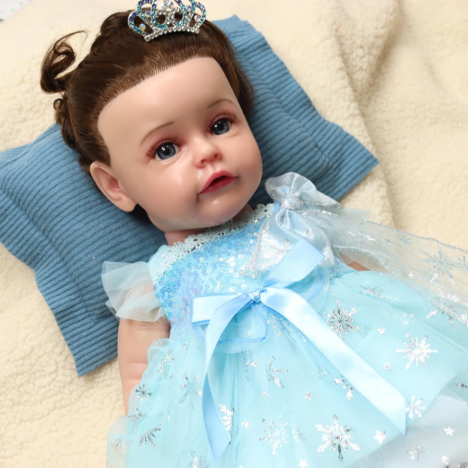 Full Silicone Reborn Baby Doll, 20Inch Realistic Lifelike Newborn, Weighted with Rooted Hair,Flexible Limbs, Soft Skin, Ideal for Kids and Artists (unpainted,#1)