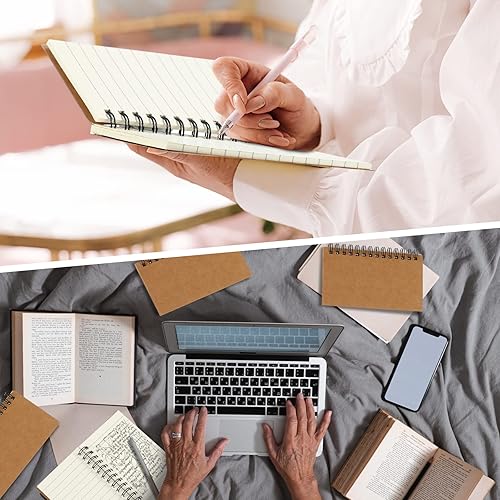 Miniatura 10 de Jutom Bloc de notas pequeño en espiral a granel, blocs de notas de bolsillo de 5 x 3 pulgadas, cuaderno a rayas, cuaderno de bocetos, cuadernos de