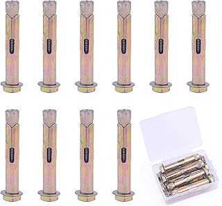 JXPXJMY 10 Stück Dehnschraube,M6 Schwerlastdübel, M6X60mm Bolzenanker Schwerlastanker Werkzeuge, Expansion Schraube Bolzen...