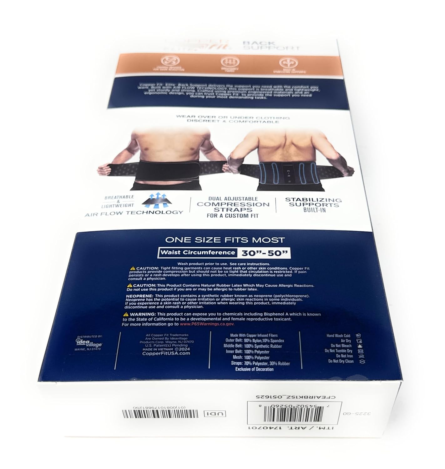 Copper Fit Elite Air Back Support Brace with Airflow Technology, Adjustable Compression Straps, Double Band, One Size Fits Most - Image 6