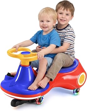 12V Kids Electric Wiggle Car Ages 3+, 3-in-1 Ride On Toy with Pedal