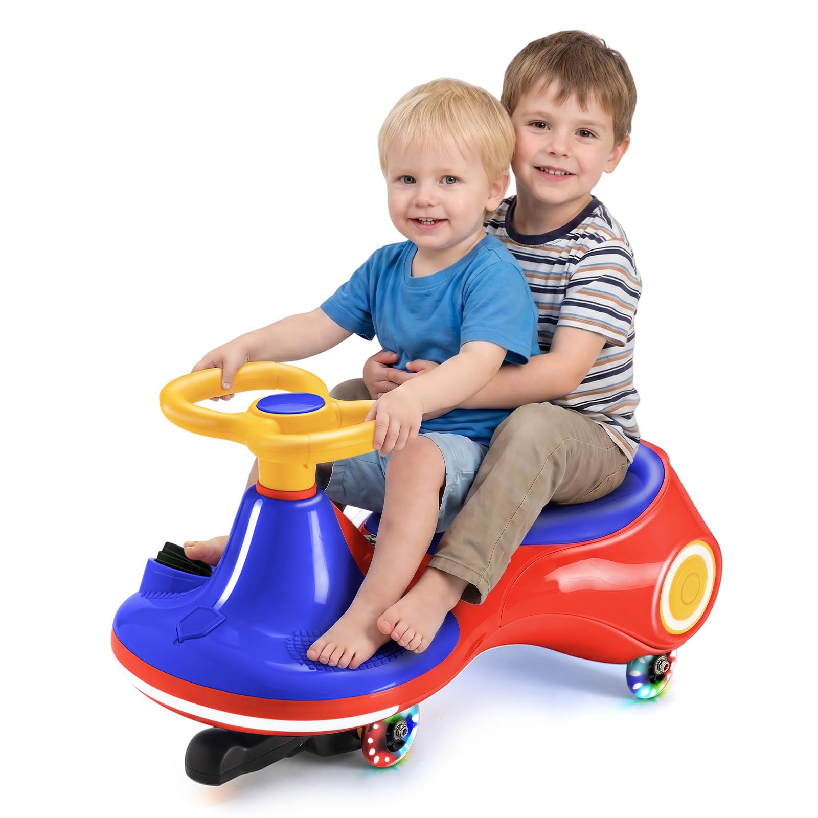 DollarDash 12V Electric Wiggle Car for Kids, 3-in-1 Ride on Toy with Pedal, Wiggle Scooter with Flashing Wheels, Easy Assembly Swing Vehicle with Rechargeable Battery for Toddlers Ages 3+, Up to 70kg