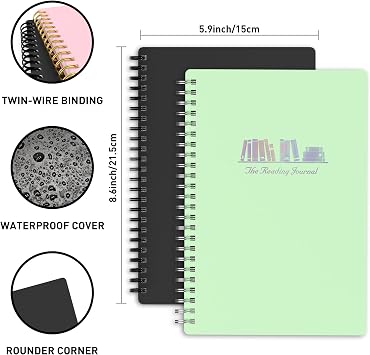 snootion Reading Journal - Book Journal Reading Log for Review and Track Your Reading Progress - Gift Book Accessories for Book Lovers and Voracious Readers-52 Books, A5 Size (Green)