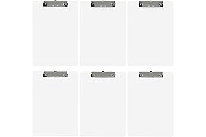 Trade Quest Plastic Clipboard Opaque Color Letter Size Low Profile Clip (6 Pack)
