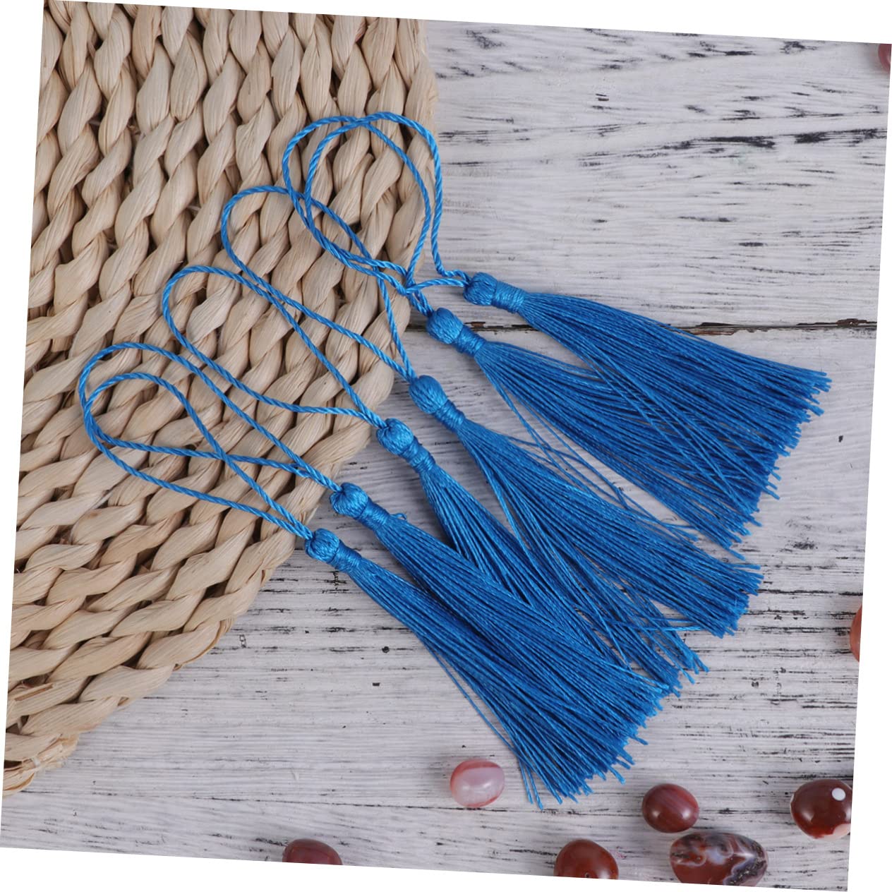 SEWACC 20 Stück Blaue Quasten aus Polyester Dekorative und Einfach Anzubringende Ohrringquasten für Armbänder und Selbstgemacht Projekte Wie Schlüsselanhänger