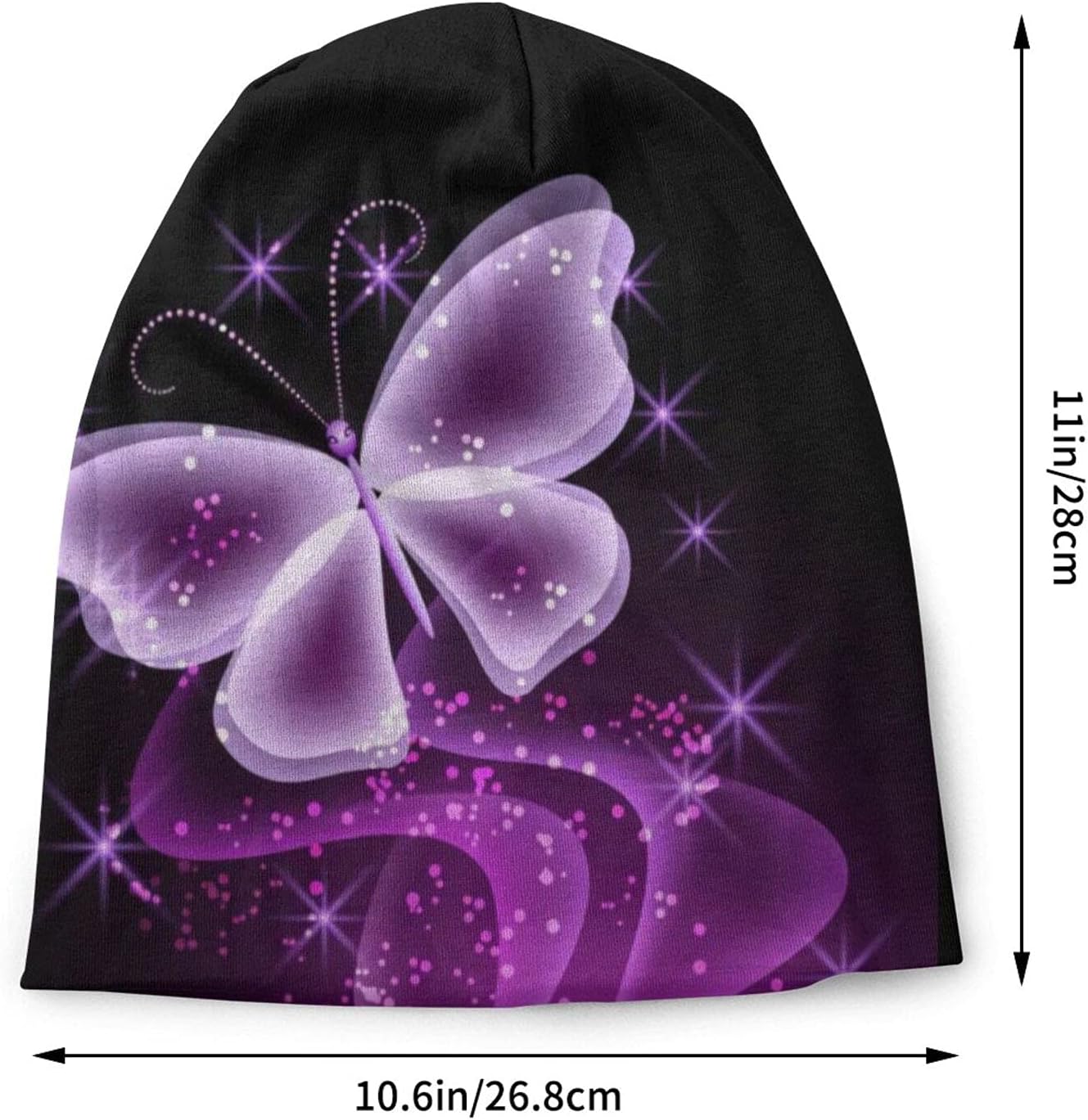 Butterfly Pattern Beanie Chemo Hat Cancer Headwear Knitted Hats Baggy Slouchy Scarf Cap for Adults Women Men - Image 2