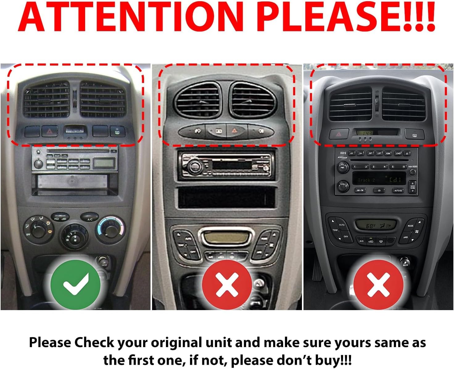 for Hyundai Santa Fe 2001-2006 Car CarPlay Android Auto Navigation Stereo GPS Radio Reverse Camera Display 9" IPS Touchscreen Headunit Tablet Pad Media Player, if Applicable Quad Core 2G+64G