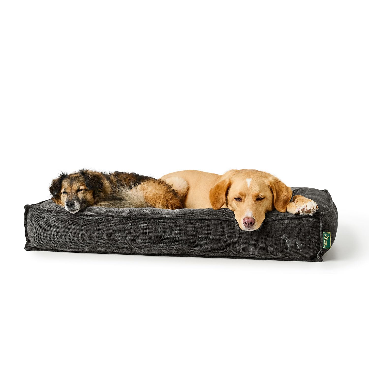 HUNTER Orthopädisches/Ergonomisches Hundebett MELUN, ergonomisches Hundebett mit Memoryschaum, druckentlastend und gelenkschonend, abnehmbarem Bezug, Farbe: anthrazit, Größe: M