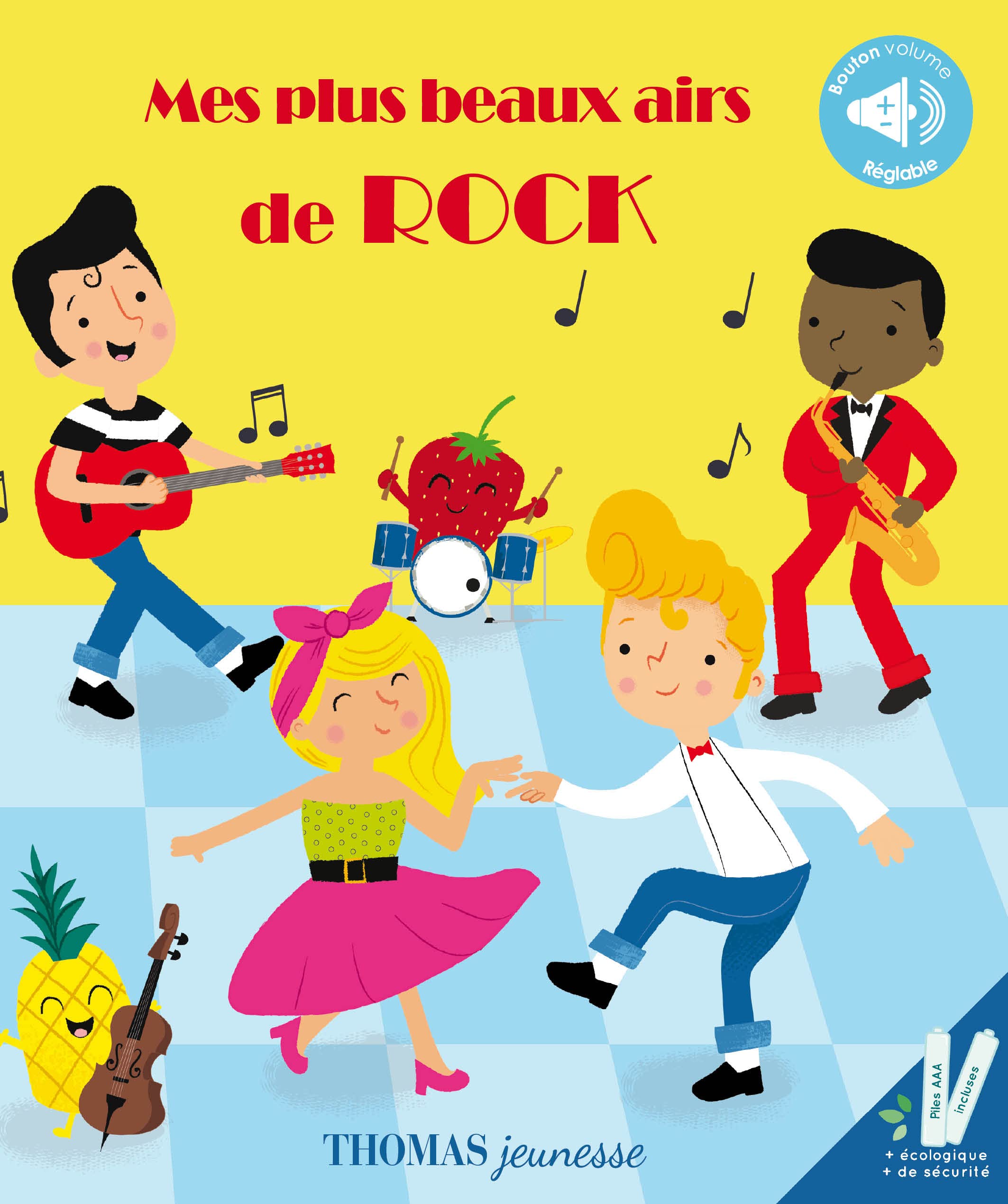 Mes plus beaux airs de rock: Livre sonore bébé dès 6 mois avec grandes piles AAA alcalines incluses