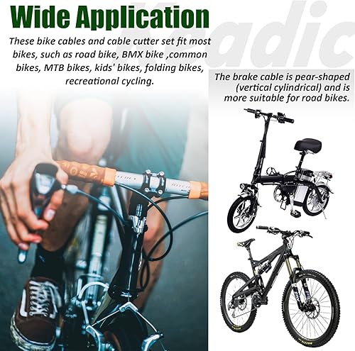 Miniatura 7 de Keadic Juego universal de 83 piezas de carcasa de cable de bicicleta que incluye cable de cambio de freno de bicicleta de acero inoxidable, juntas