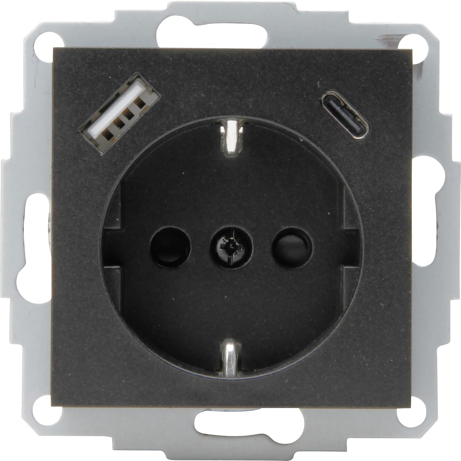 Kopp HK07 - розетка прихованого монтажу із захисним контактом, USB A/C, вихідний струм зарядної розетки макс. 3 A, 5 V, кришка 55
