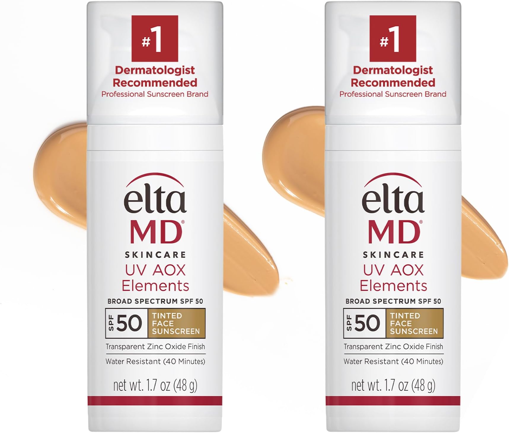 EltaMD UV AOX Elements Tinted Face Sunscreen, SPF 50, 100% Tinted Mineral Sunscreen for Sensitive Skin and Dry Skin with Antioxidants, 1.7 oz Pump
