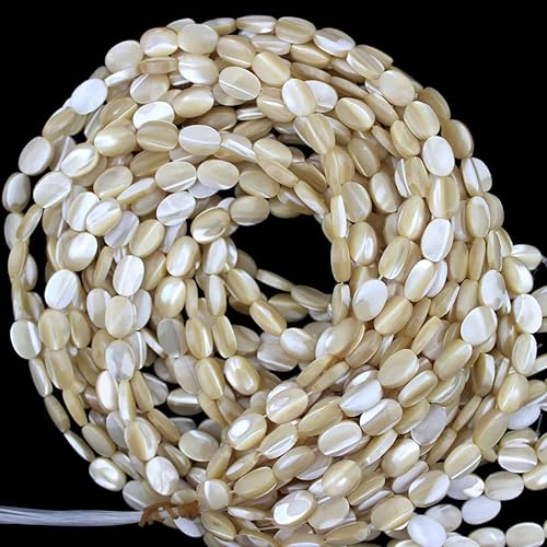 Miniatura 5 de Cuentas ovaladas naturales de concha de nácar de 0.315 x 0.472 in, cuentas de piedras preciosas sueltas para hacer joyas, hebras de 15 pulgadas (33