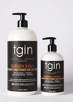 tgin Quench 3-in-1 Co-Wash Conditioner & Detangler Cowash for Curly Hair That Cleanses & Softens Lightweight Curly Hair products with Shea Butter & Almond Oil tgin Conditioner (13 oz)