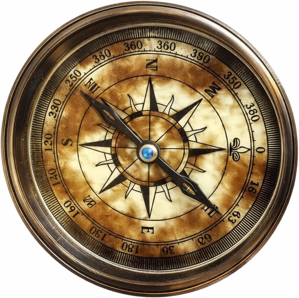 Vintage Brass Sand Timer Hourglass with Black & Silver Sand – Nautical Maritime Decorative Timer for Home, Office Desk, Study & Gift – Antique Style Collectible Hour Glass