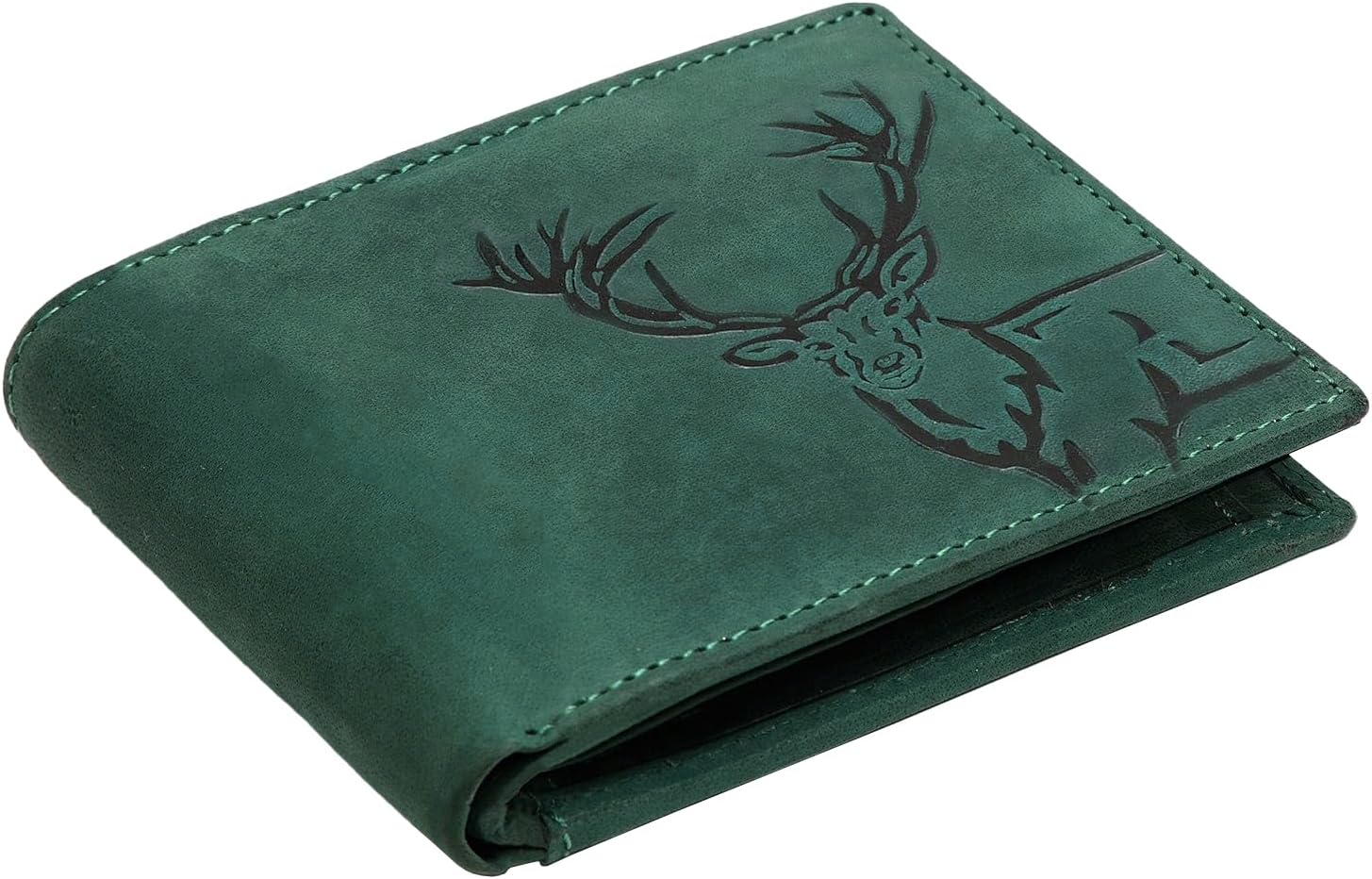 WILDHORN Antlers Hunter Leather Wallet for Men (Green)