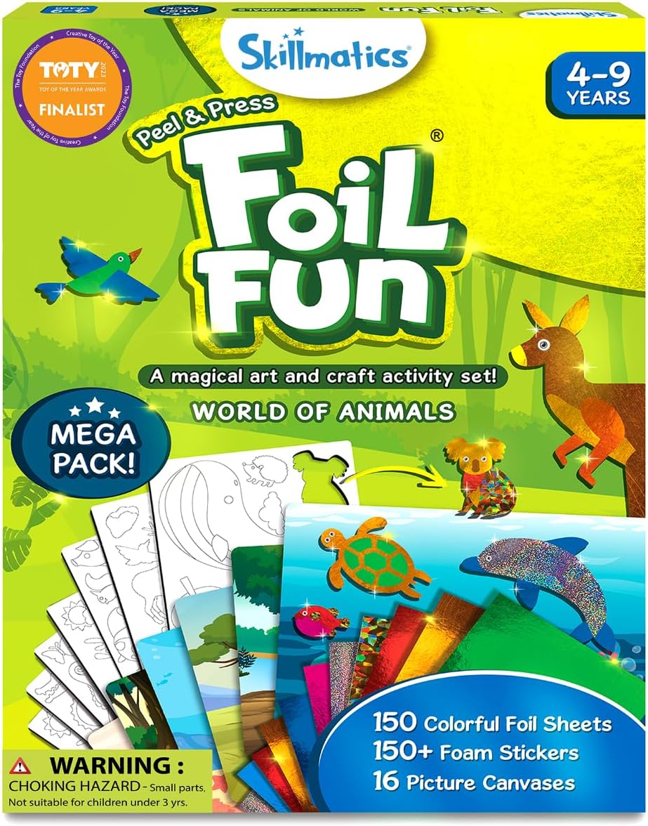 Foil Fun Animals Mega Pack, Foil Art Kit, Gift for Boys & Girls
