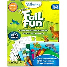 Skillmatics Foil Fun Animals Mega Pack, Foil Art Kit, Gift for Boys & Girls 