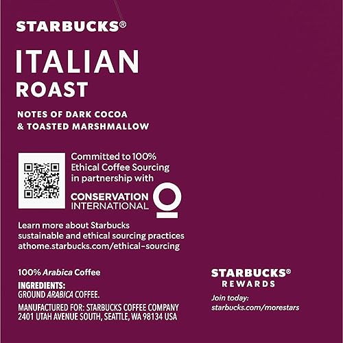 Miniatura 6 de Starbucks Cápsulas K-Cup de café, café tostado italiano, tostado oscuro, 100% café arábica molido, cápsulas Keurig K-Cup auténticas, 10 cápsulas K