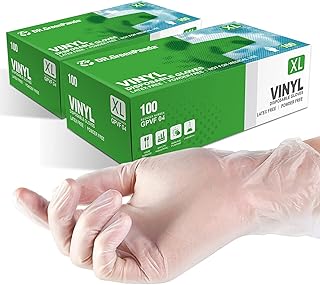 Sponsored Ad - Dr.GreenPanda Clear Vinyl Gloves for Food Safe/Service/Prep/Handling Use Cooking Cleaning Multipurpose Late...