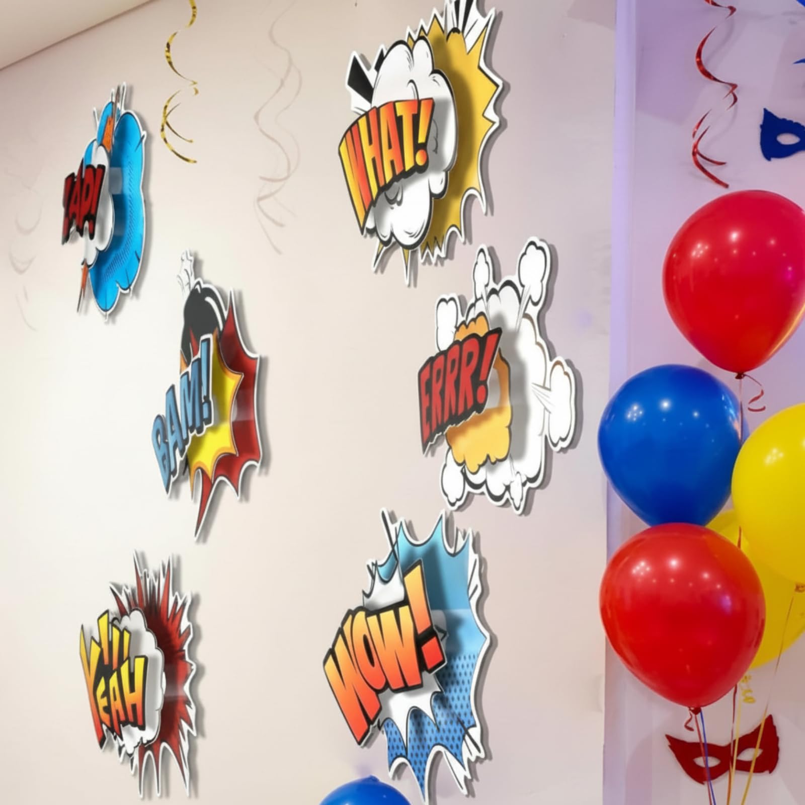 Décorations de fête 3D héros Preboun : lot de 12 panneaux multicouches en papier pour anniversaire