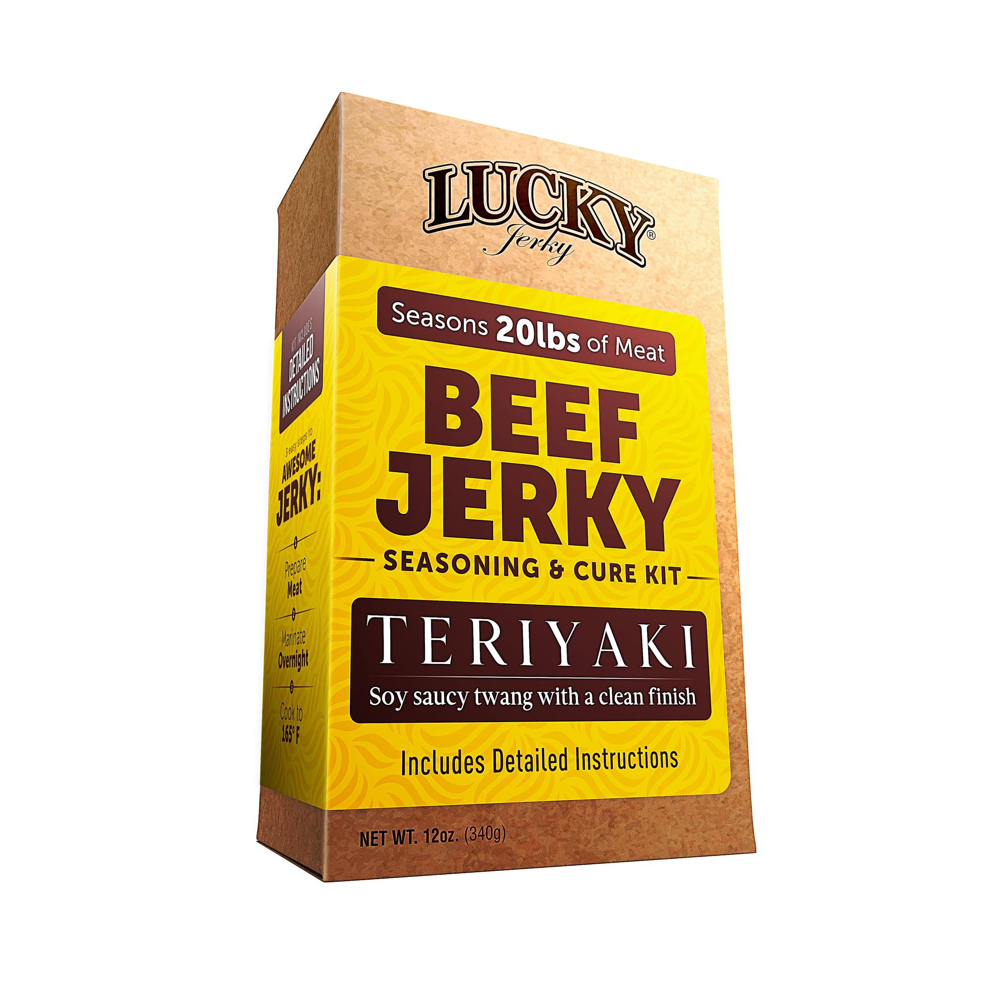 Lucky Jerky Teriyaki DIY Jerky Seasoning Kit - Seasons 20lbs of Meat