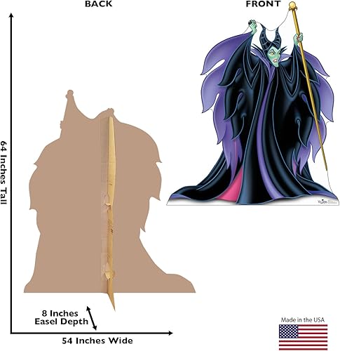 Miniatura 2 de Soporte de cartón de tamaño real Advanced Graphics con diseño de villanos de Disney, Maléfica, talla única