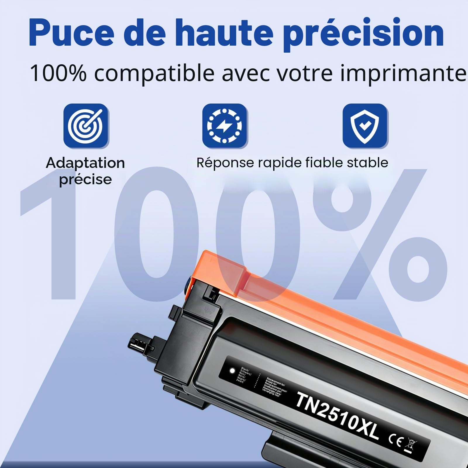 LEMERO TN2510XL Toner Compatible avec Brother MFC-l2827dw MFC-l2800dw MFC-l2827dw hl-l2400dw mfc-l2835dw hl-l2400dwe mfc-l2860dwe dcp-l2660dw hl-l2445dw pour 2510 Toner (Lot de 2)