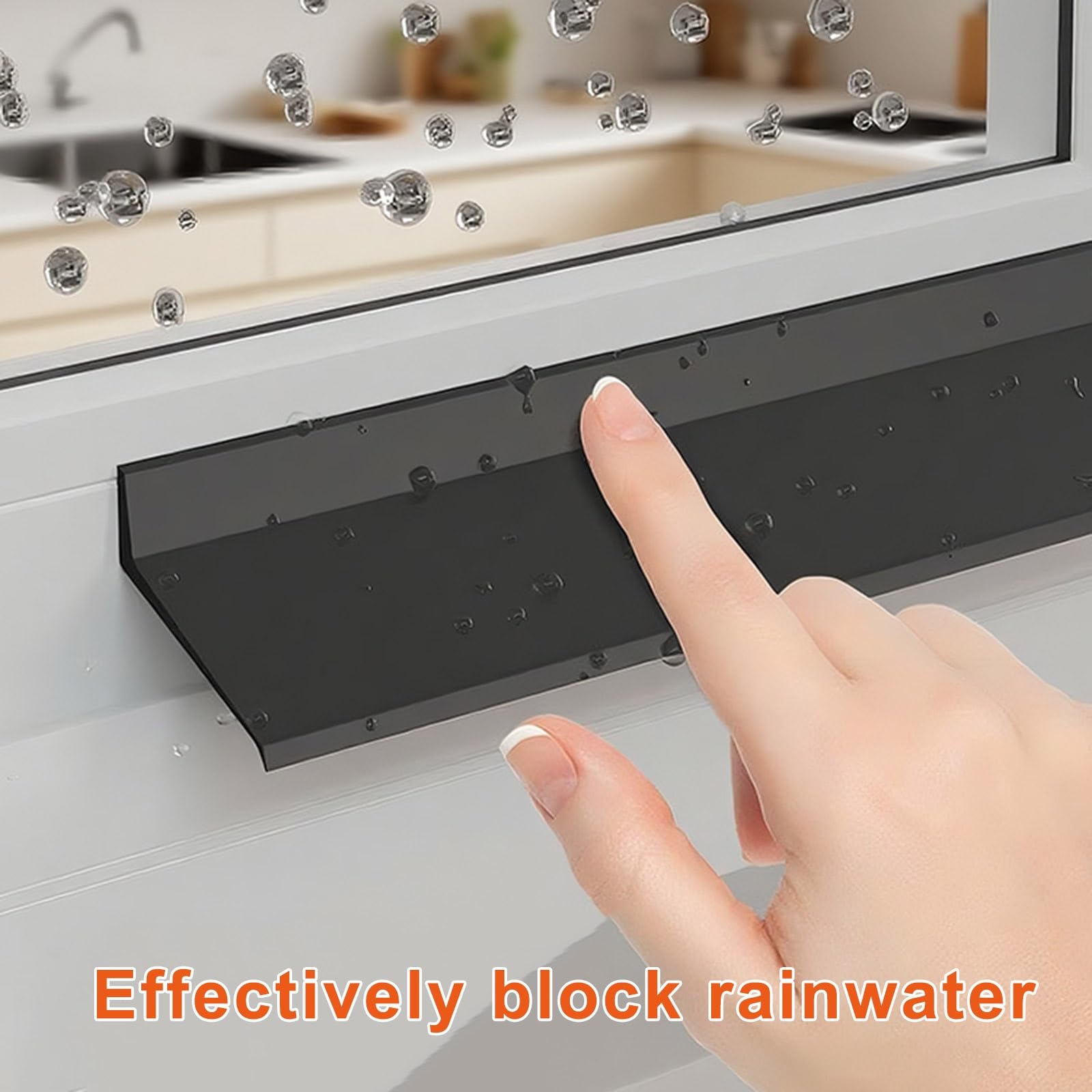 Sigillante in gomma nera impermeabile per finestre e porte, barriera antipioggia esterna, prevenzione perdite per auto e camper, 5,5 cm x 2,5 m, soluzione adesiva resistente alle intemperie