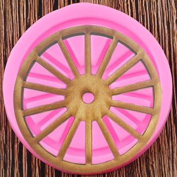 Soap Molds,7.5x7.5cm Wagon Wheel Silicone Molds Wheel Fondant Mold Cake Decorating Tools Polymer Clay Candy Chocolate Gumpaste Molds