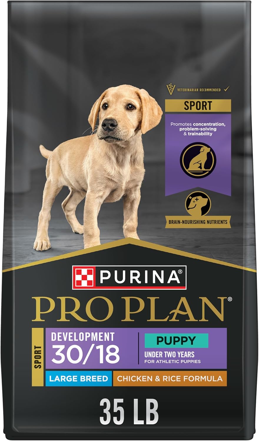 Purina Pro Plan Sport Development Large Breed 30/18 Chicken and Rice High Protein Dog Food Puppy Formula - 35 lb. Bag