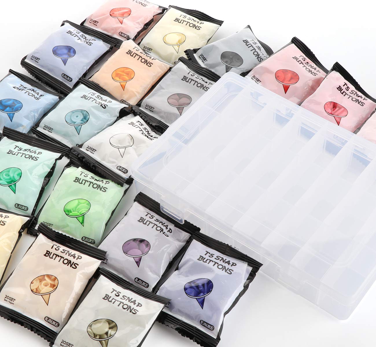 Lot De 400 Boutons-pression En Plastique + Pince - 20 Couleurs, Taille T5, Sans Couture, Pour Vêtements, Sacs, DIY