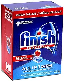 Finish Powerball Automatic Dishwasher Detergent, All in 1 Ultra Powerful Clean, 2.4 KG - 140 Tabs