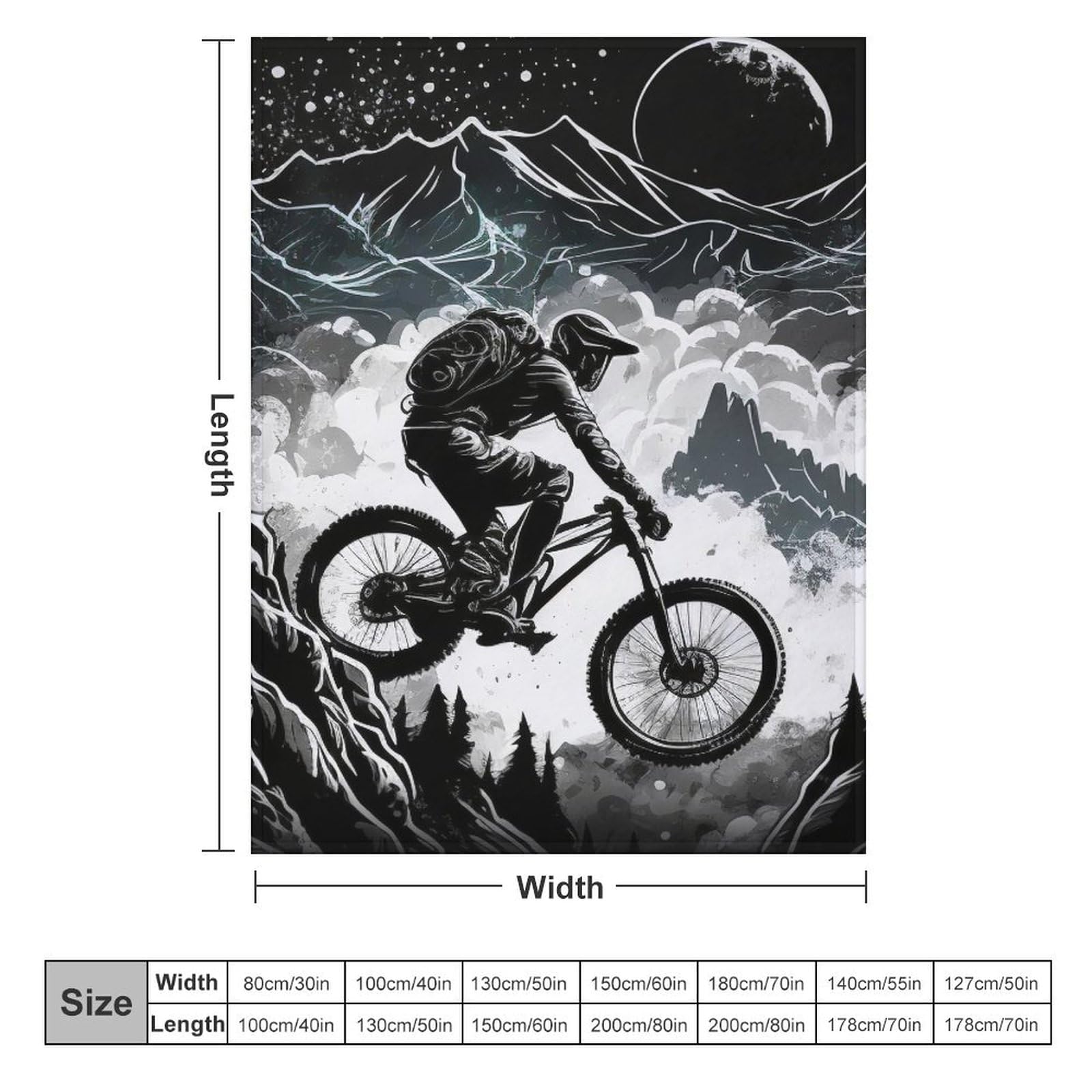 Vélo de Montagne Plaid Couverture Polaire, Couverture en Flannel Épaisse Douce Et Confortable pour Lit Moelleux Et Chaud pour Canapé Ou Lit （150×200cm）