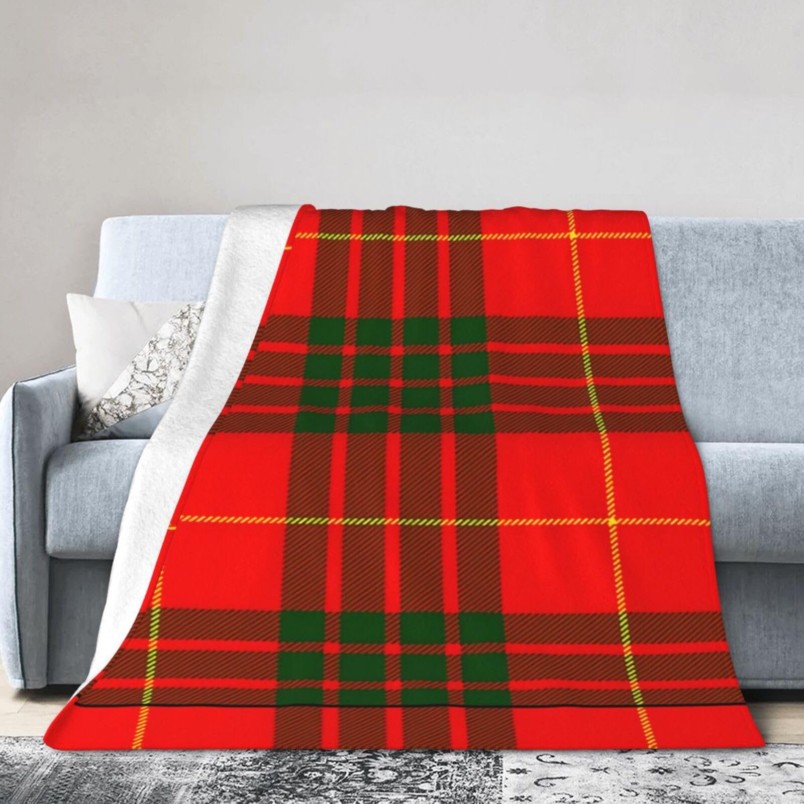 ERTDFXCV Clan Cameron Tartan Blanket 50"x40"